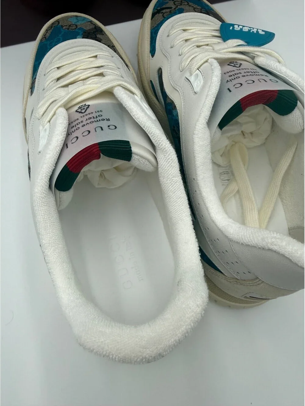 Gucci Re Web Sneakers Beige Mens Size 11/44 New